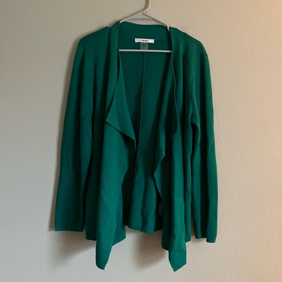 TANJAY emerald green flyaway cardigan size medium - Picture 1 of 5